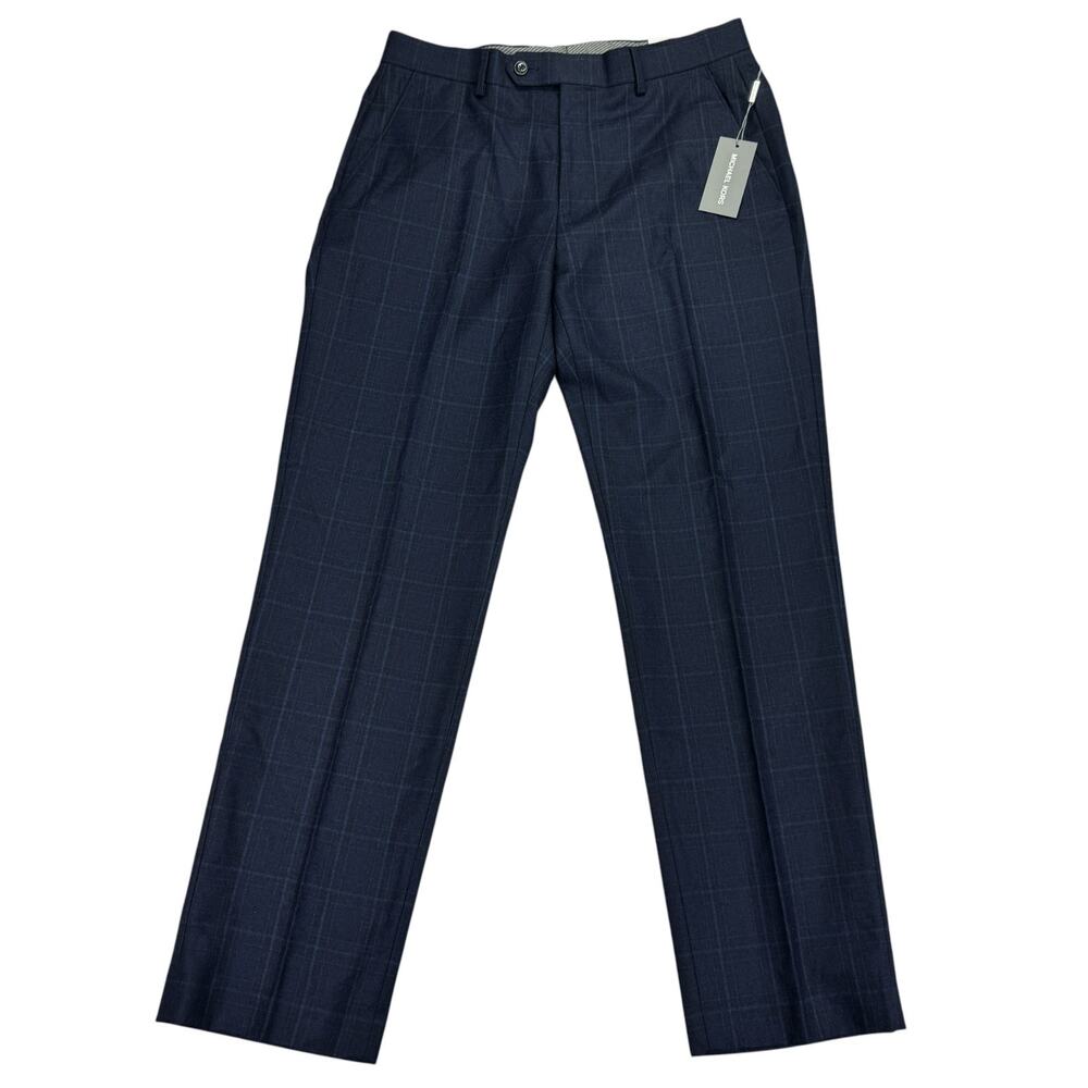 Michael Kors Mens Malone Classic Fit Wool Stretch Suit Pants Midnight Blue 32x30